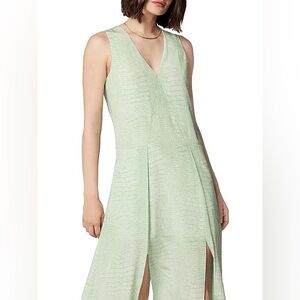 NWT Equipment Femme Alice Silk Crocodile Green Midi-Dress Size Small